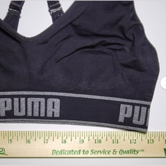 Puma Womens Black Athletic Exercise Sports Bra Size Medium - Picture 5 of 10